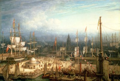 سفينة كليبر ذات أربع أعمدة في ميناء ليفربول ، c.1810 بواسطة روبرت سالمون