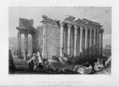 المعبد الكبير في بعلبك مصر ، 1841. بواسطة روبرت ساندز