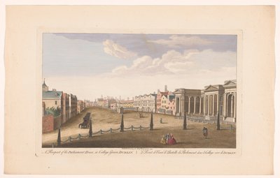 منظر لمجلس النواب في College Green Square في دبلن احتمال مبنى البرلمان ، في College Green ، دبلن (العنوان على الكائن) بواسطة روبرت ساير (ربما)