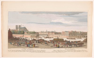 منظر لمدينة باريس من Quai de Miramion منظر لباريس ، من كنيسة Nostre Dame إلى Pont de la Tournelle ، مأخوذ من Quai de Miramion (...) (العنوان على الكائن) باريس (عنوان المسلسل) بواسطة ناثانيل بار
