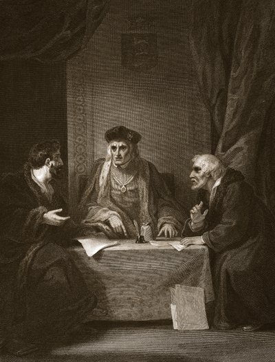 هنري السابع مع Empson und Dudley ، نقشها ورثينجتون ، رسم توضيحي من حانة ديفيد هيوم "تاريخ إنجلترا" ، الحانة. بقلم ر. بوير ، لندن ، 1812 بواسطة روبرت سميرك