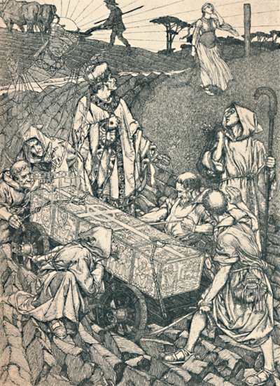 "أسطورة القديس كوثبرت ، الرسم بالقلم الرصاص" 1891-1920 ، 1923 بواسطة روبرت سبنسر