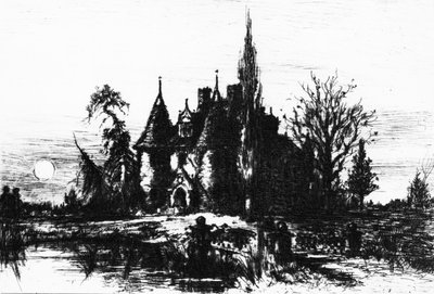 The House of Usher ، توضيح من `` أعمال إدغار آلان بو &39;&39; ، 1884 بواسطة روبرت سوين جيفورد