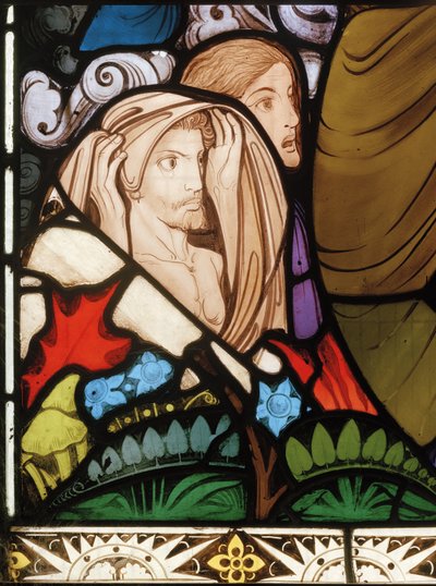 أيها اللعين ، التفاصيل من The Last Judgement ، c.1864 (زجاج ملون) بواسطة روبرت تورنيل باين