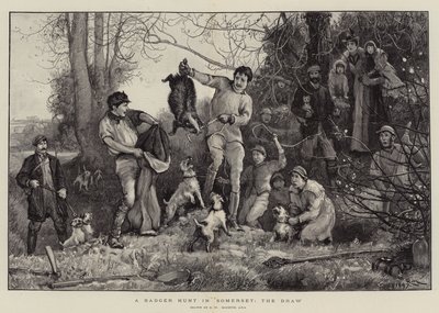 A Badger Hunt في سومرست ، القرعة بواسطة Robert Walker Macbeth