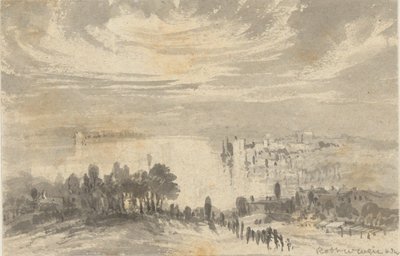 المناظر الطبيعية - بلدة على خليج بواسطة Robert Walter Weir