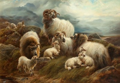 الأغنام في المناظر الطبيعية ، 1894 بواسطة Robert Watson