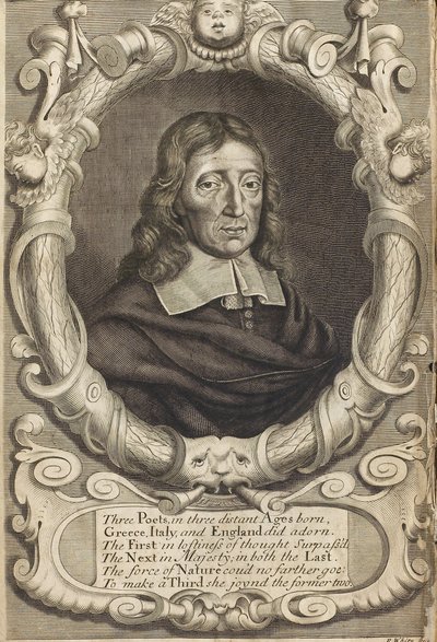 صورة لجون ميلتون 1608-1674. واجهة من الفردوس المفقود ، 1688. بواسطة روبرت وايت