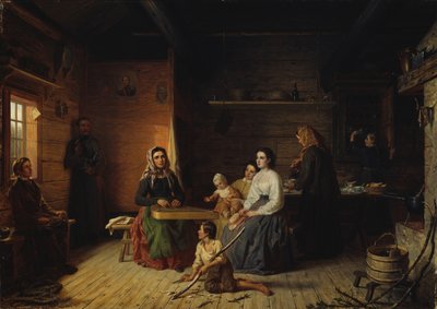 لعب Kantele في كوخ فلاح ، 1868. بواسطة روبرت فيلهلم إيكمان