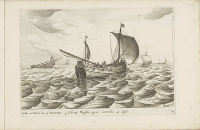 Haringbuizen Haring buyssen groot حوالي 40 Last / Buche ou flibot de 40 tonneaux (العنوان على الكائن) لا توجد سفن متنوّعة موجودة على أراضيها اتحادات / أيقونات لسفن هولندية مختلفة تستخدم أساسًا في المياه الداخلية للمنطقة بواسطة جيرارد فالك