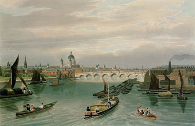 منظر لجسر بلاكفرايرز وحانة القديس بولس. 1820 شركة Colnaghi und Co. بواسطة روبرت الأكبر والأصغر هافيل