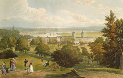 منظر لندن مأخوذ من Greenwich Park ، حانة. 1820 شركة Colnaghi und Co. (aquatint) بواسطة روبرت الأكبر والأصغر هافيل