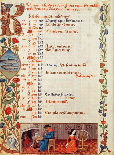 السيدة لات 1173 فبراير من ساعات شارل انغوليم ، 1480 بواسطة Robinet Testard