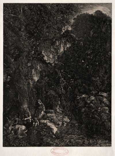 العائلة المقدسة مع الغزلان ، 1871. بواسطة رودولف بريسدين