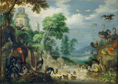 المناظر الطبيعية مع الطيور بواسطة Roelandt Savery