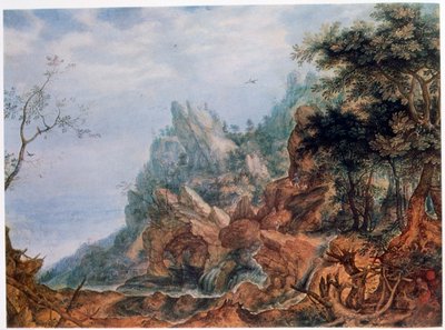سانت جيروم في المناظر الطبيعية الصخرية ، c1596-1639 بواسطة Roelandt Savery