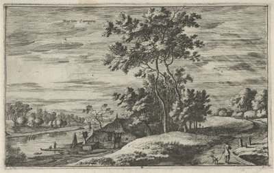 منظر لـ IJssel بالقرب من Kampen Buyten Campen (العنوان على الكائن) المناظر الطبيعية في شمال هولندا (Roelant Roghman) (عنوان السلسلة) بواسطة كليمان دي جونغي (ربما)