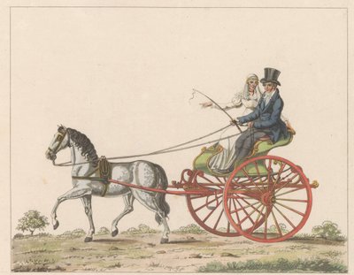 Hollandse sjees ، كاليفورنيا. 1825 Een Hollandsche chais / كرسي متحرك مستخدم في هولندا والمعروف باسم chais أو chees (العنوان على الكائن) بواسطة إيفرت ماسكامب