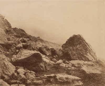 روكين إند في عاصفة، جزيرة وايت، ج. 1853 (صورة) بواسطة روجر فينتون