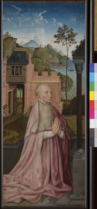 محب في الصلاة ، حوالي 1435 (تمبرا وزيت على ظهر السفينة) بواسطة روجير فان دير (ورشة عمل) Weyden