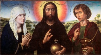 Christ redeemer between the Virgin and Saint John the Evangelist (the Triptych Braque), circa 1450 (Oil on wood) بواسطة روجير فان دير ويدين