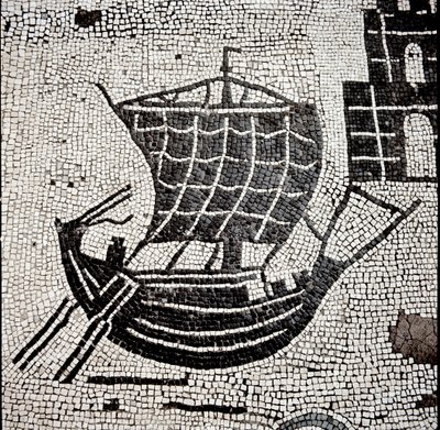 A ship in the port of Ostia (mosaic بواسطة رواية