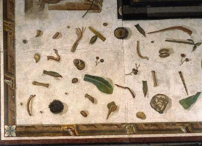 “Asarotos” (Floor unswept) Fragments of mosaic signed by Harakliton from Rome, 2nd century AD, Rome بواسطة رواية