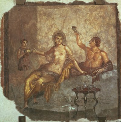 مأدبة الزوجين مع العبد ، من Herculaneum ، c.50-79 م بواسطة رواية