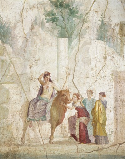 Fresco depicting Rape of Europe, from Pompeii, Roman Civilization بواسطة رواية