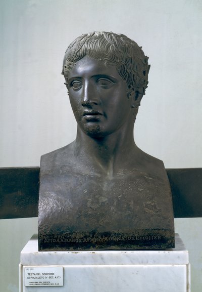 رأس Doryphoros ، بعد Polykleitos (برونزية) بواسطة رواية