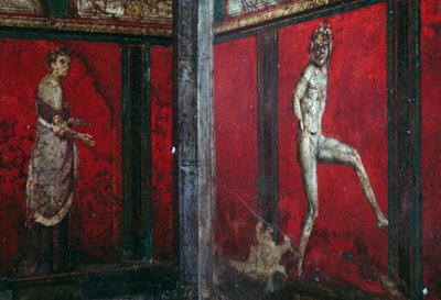 Initiation rites of the cult of Dionysus, fresco from the Villa Dei Mysteri بواسطة رواية