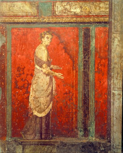 Initiation rites of the cult of Dionysus, fresco from the Villa Dei Mysteri بواسطة رواية