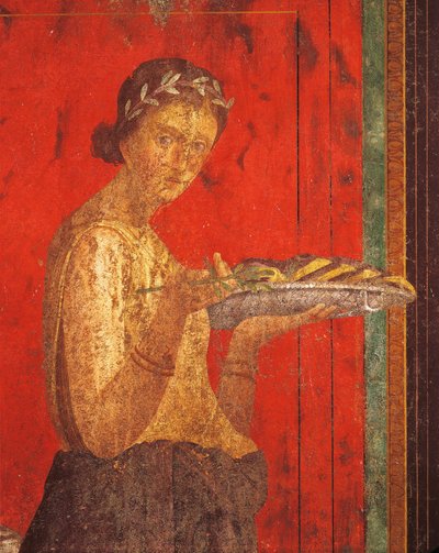 Initiation rites of the cult of Dionysus, fresco from the Villa Dei Mysteri بواسطة رواية