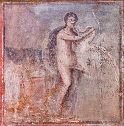 ليدا والبجعة، 50-79 م (لوحة جدارية) بواسطة Roman