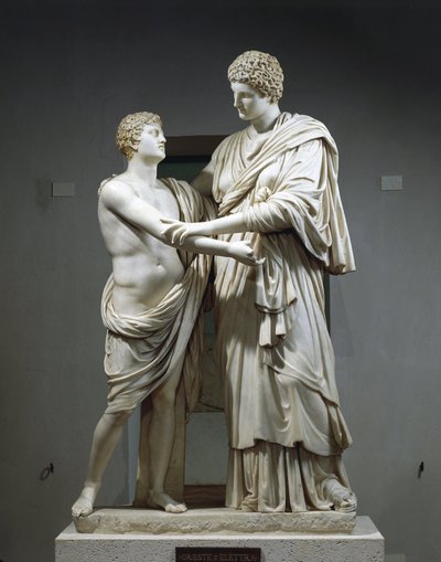 مجموعة نحت رخامية تصور Orestes و Electra بواسطة رواية