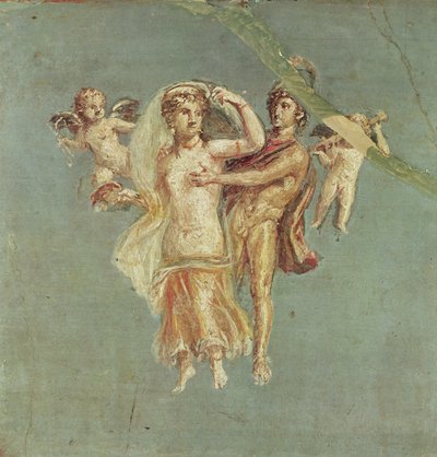 المريخ والزهرة مع الكروب على خلفية زرقاء ، من Herculaneum بواسطة رواية