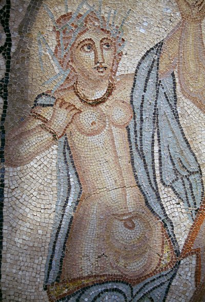 Nymph, detail from Abduction of Hylas by Nymphs, mosaic in House of Venus in Roman city of Volubilis (UNESCO World Heritage List بواسطة رواية