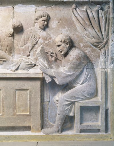 Relief from mausoleum depicting tax collector بواسطة رواية