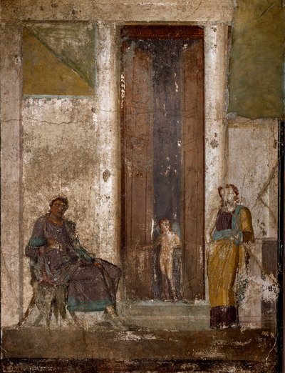 Roman Art: “Eros persuades Helene to love Paris”” Fresco from Pompei. 1st century. Naples, Museo Archeologico Nazionale بواسطة رواية