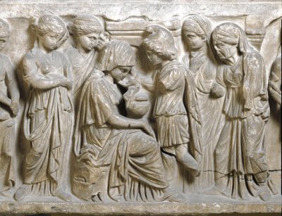 الروماني الأثري: "" حزن فيدروس في الحب وصده هيبوليت ". الثالث بعد الميلاد. باليرمو ، Museo Archeologico Nazionale بواسطة رواية