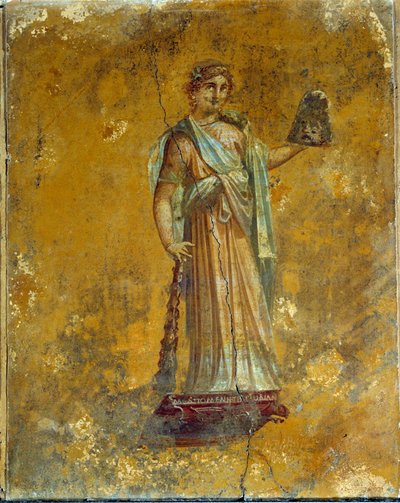 الفن الروماني: تمثيل Melpomene ، ملهمة المآسي. فريسكو من بومبي حوالي 62 - 79 م. باريس ، متحف اللوفر بواسطة رواية