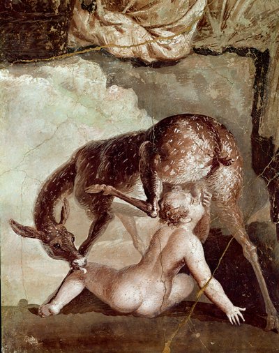 Telephus suckled by the doe (fresco بواسطة رواية