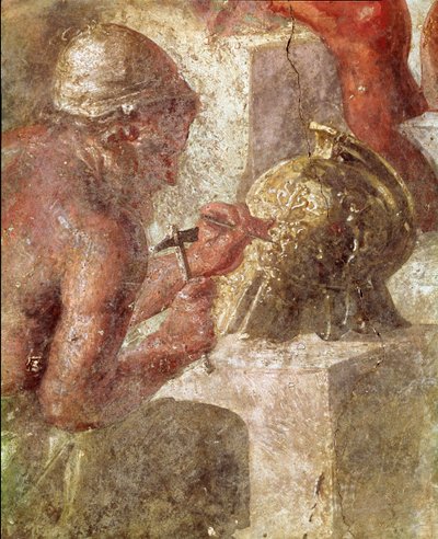 Thetis at Vulcan's Forge ، تفاصيل عامل (جدارية بواسطة رواية