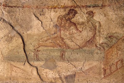 لوحة جدارية مثيرة من لوبانار، بومبي (قائمة التراث العالمي لليونسكو بواسطة رومان رومان
