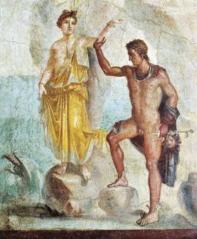لوحة جدارية تصور Perseus وهي تضع أندروميدا خالية ، من House of the Dioscuri ، Pompei بواسطة رومان رومان