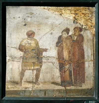 إيطاليا، كامبانيا، بومبي، مشهد المسرح، fresco بواسطة رومان رومان