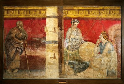 عائلة ماسيدوين الملكية وفيلسوف. فريسكو 325x199 سم. من Boscoreale بالقرب من نابولي. Museo nazionale archeologico ، نابولي (متحف نابولي الأثري) بواسطة رومان رومان