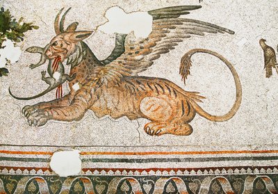 Mosaic depicting a Tigress-Griffon eating a lizard, Arasta Bazaar, Sultan Ahmet Mosque, Istanbul. بواسطة رومان رومان