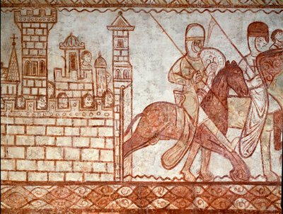 حصار دمشق (تفاصيل اللوحة الجدارية لمصلى فرسان المعبد من كريساك القديس جينيس) بواسطة رومانيسك