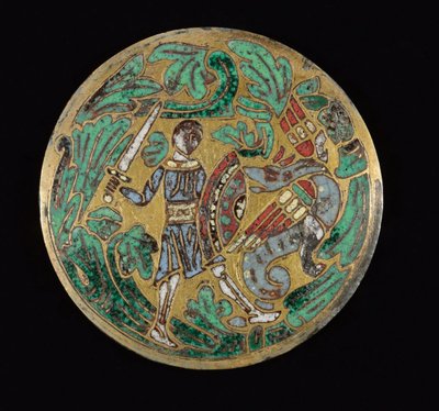 محارب يقاتل تنينًا ، 1170-1180 بواسطة رومانيسك